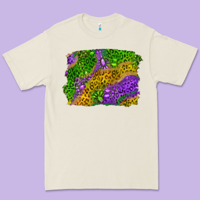 Mardi Gras Leopard Gemstone Background Premium Tee Designed By Ranaportraitstore