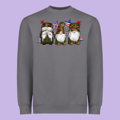 Military Gnomes Star Heavyweight Sweatshirt Designed By Artiststas