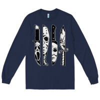 Navy scary horror movies halloween Long Sleeve Tee - maiPhamDesign