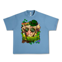 Pebble Blue St. Patrick's Day Cow Urban Heavy Tee - HowdyJamesFarm