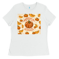 White pumpkin spice fall leaves Ladies Tee - TumblerDesignByShophia