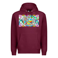 Burgundy The Pool Is My Happy Place Premium Hoodie - CowhideDigitalArt