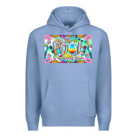 Colony Blue The Pool Is My Happy Place Premium Hoodie - CowhideDigitalArt