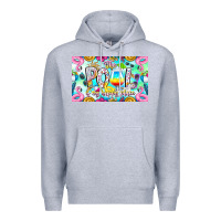 Heather Grey The Pool Is My Happy Place Premium Hoodie - CowhideDigitalArt