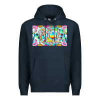 Navy The Pool Is My Happy Place Premium Hoodie - CowhideDigitalArt