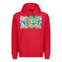 Red The Pool Is My Happy Place Premium Hoodie - CowhideDigitalArt