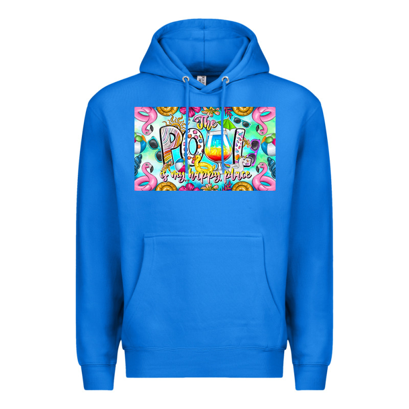 The Pool Is My Happy Place Premium Hoodie by CowhideDigitalArt | Teevron