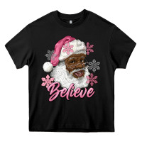 Black pink christmas african american santa believe Heavy Core Tee - RanaPortraitStore