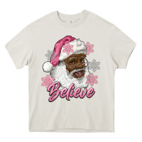 Cream pink christmas african american santa believe Heavy Core Tee - RanaPortraitStore