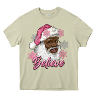 Mossy pink christmas african american santa believe Heavy Core Tee - RanaPortraitStore