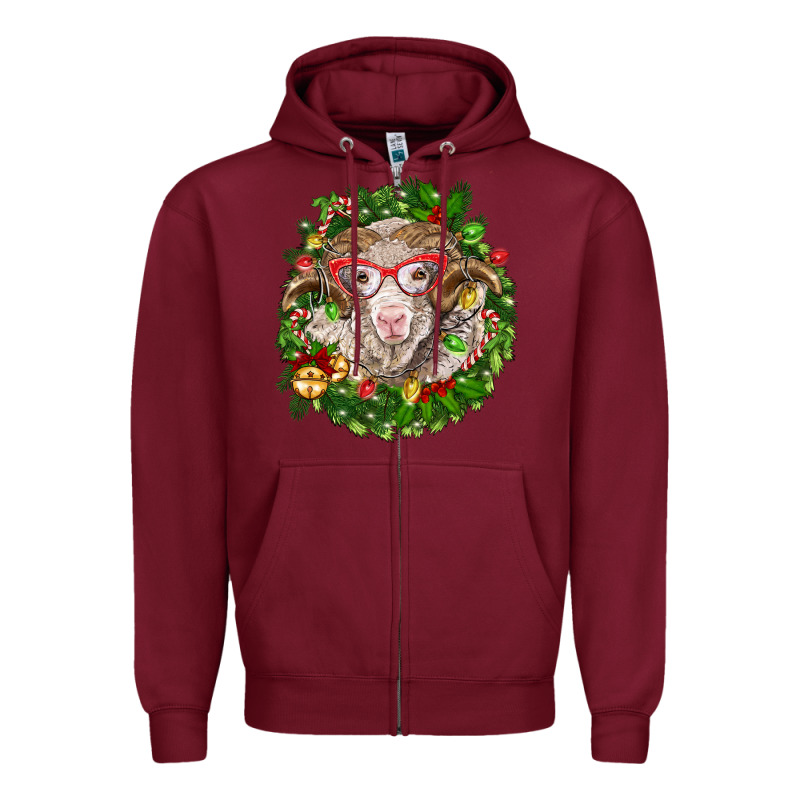 Christmas Merino Zipper Hoodie by BarkalooDesign | Teevron