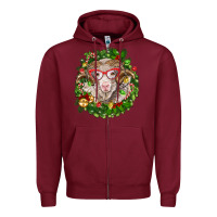 Burgundy Christmas merino Zipper Hoodie - BarkalooDesign