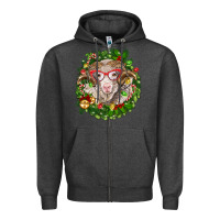Charcoal Heather Christmas merino Zipper Hoodie - BarkalooDesign