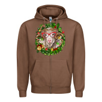 Chestnut Christmas merino Zipper Hoodie - BarkalooDesign