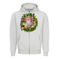 Dove Grey Christmas merino Zipper Hoodie - BarkalooDesign