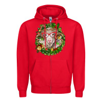 Red Christmas merino Zipper Hoodie - BarkalooDesign