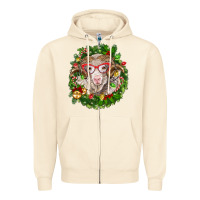Sandshell Christmas merino Zipper Hoodie - BarkalooDesign