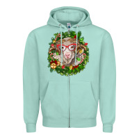 Seafoam Christmas merino Zipper Hoodie - BarkalooDesign