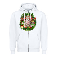 White Christmas merino Zipper Hoodie - BarkalooDesign