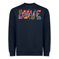 Navy love sunflower usa flag leopard Heavyweight Sweatshirt - Artiststas