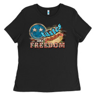 Black Tastes like freedom 4th of july Ladies Tee - HowdyJamesFarm