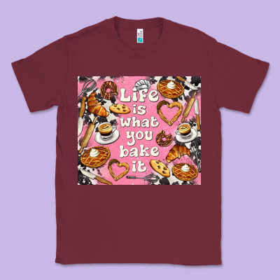 Life Is What You Bake It With Cowhide Classic Tee Designed By Tumblerdesignbyshophia