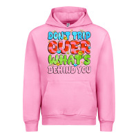 Fuchsia Pink don't trip over what's behind you Urban Hoodie - JahusDesignShop