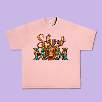 Show Mom Long Haired Cow Urban Heavy Tee Designed By Jasminsmagicworld
