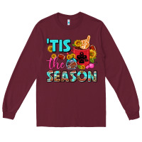 Burgundy tis the season football coffee mug Long Sleeve Tee - FaDigitalArtStudio