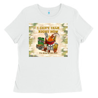 White i can't talk right now Ladies Tee - TumblerDesignByShophia