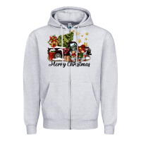 Heather Grey merry christmas gnomes truck Zipper Hoodie - BarkalooDesign