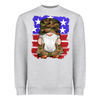 Heather Grey military gnomes boots american flag Heavyweight Sweatshirt - Artiststas