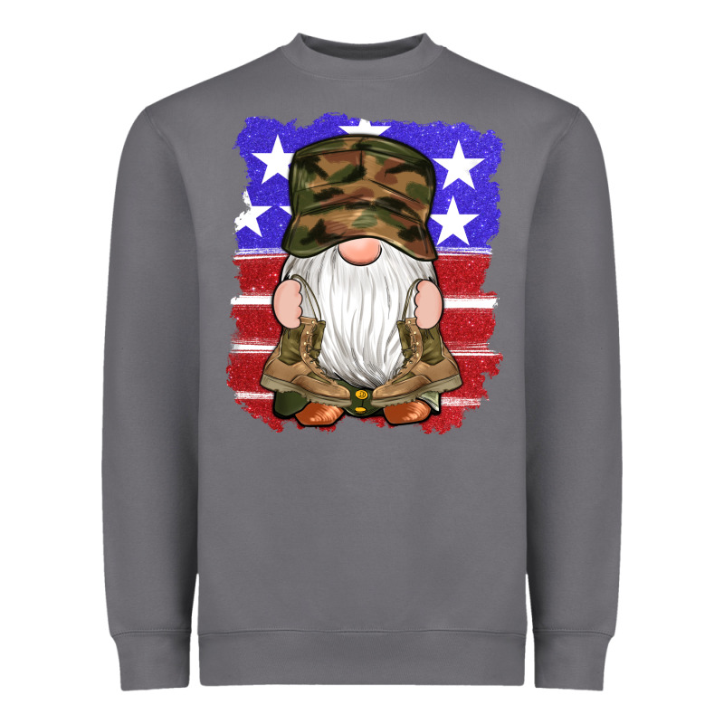 Military Gnomes Boots American Flag Heavyweight Sweatshirt by Artiststas | Teevron