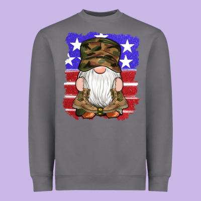 Military Gnomes Boots American Flag Heavyweight Sweatshirt Designed By Artiststas