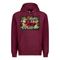 Burgundy Happy Easter Premium Hoodie - CowhideDigitalArt