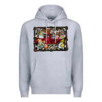 Heather Grey Happy Easter Premium Hoodie - CowhideDigitalArt