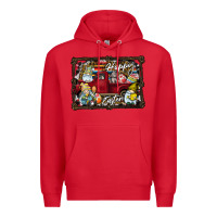 Red Happy Easter Premium Hoodie - CowhideDigitalArt