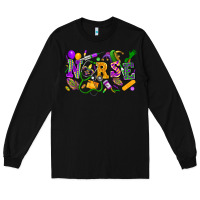 Black Nurse Mardi Gras Long Sleeve Tee - FaDigitalArtStudio