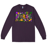 Plum Nurse Mardi Gras Long Sleeve Tee - FaDigitalArtStudio