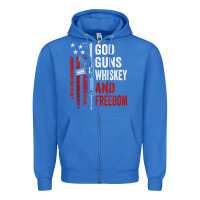 True Royal God Guns Whiskey Freedom - Pro Gun American Flag Guns Arts Characters Zipper Hoodie - maiPhamDesign
