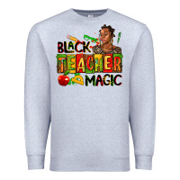 Heather Grey black teacher  magic Premium Sweatshirt - AdoDesignShop
