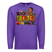 Purple black teacher  magic Premium Sweatshirt - AdoDesignShop