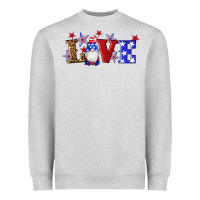 Heather Grey american flag gnomes love Heavyweight Sweatshirt - Artiststas