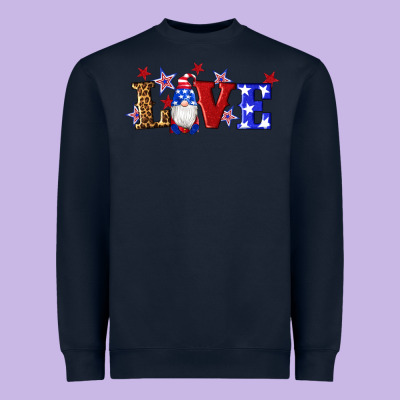 American Flag Gnomes Love Heavyweight Sweatshirt Designed By Artiststas