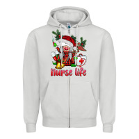 Dove Grey christmas nurse life gnome Zipper Hoodie - BarkalooDesign