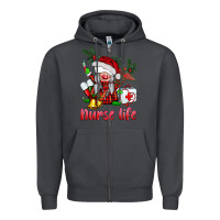 Smoke christmas nurse life gnome Zipper Hoodie - BarkalooDesign