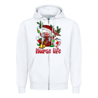 White christmas nurse life gnome Zipper Hoodie - BarkalooDesign