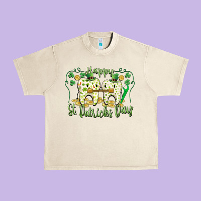 Happy St. Patrick's Day Tooth Dentist Urban Heavy Tee Designed By Cowgirlartshop