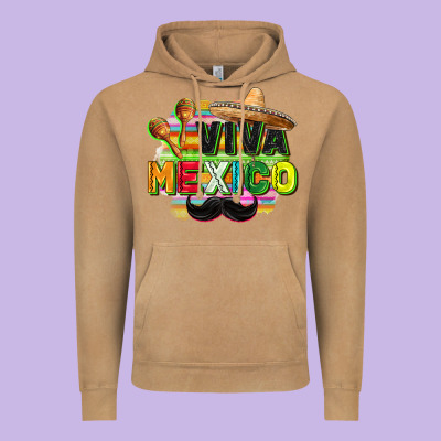 Viva Mexico Vintage Hoodie Designed By Fadigitalartstudio