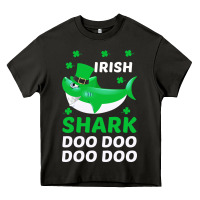 Asphalt Irish Shark Doo Doo Doo Saint Patricks Day Heavy Core Tee - Bettercallsaul